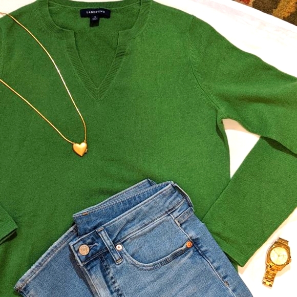 Lands' End Sweaters - Kelly Green 100% Cashmere Sweater by Land's End NWOT XS